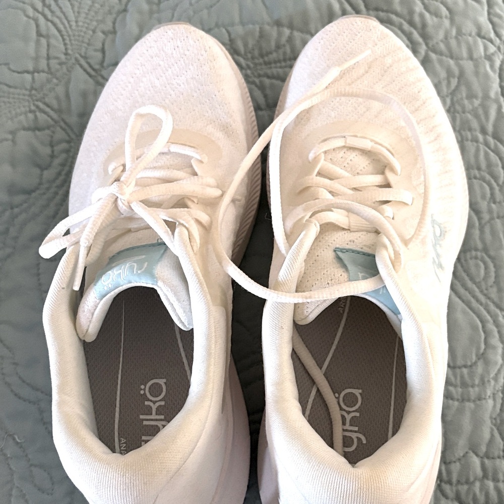 Ryka Women's white and Light Blue Athletic Shoes